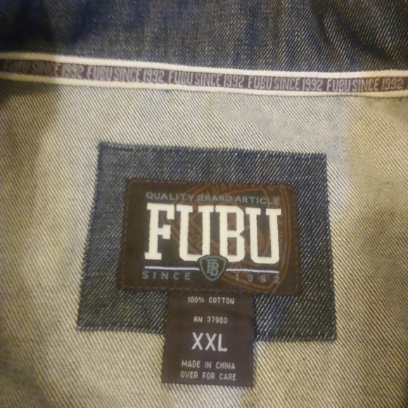 Men's FUBU XXL Button Up Denim Jacket - Picture 3 of 8